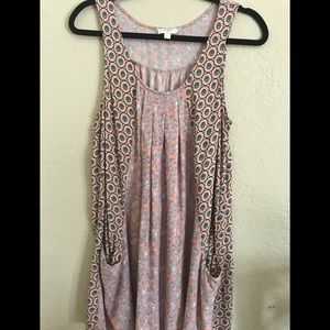 Umgee pattern tunic top with pockets